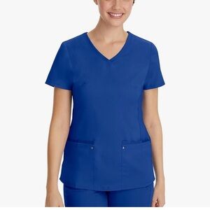 Galaxy Blue healing hands Yoga Scrub Top Purple Label V-Neck 2245 Juliet